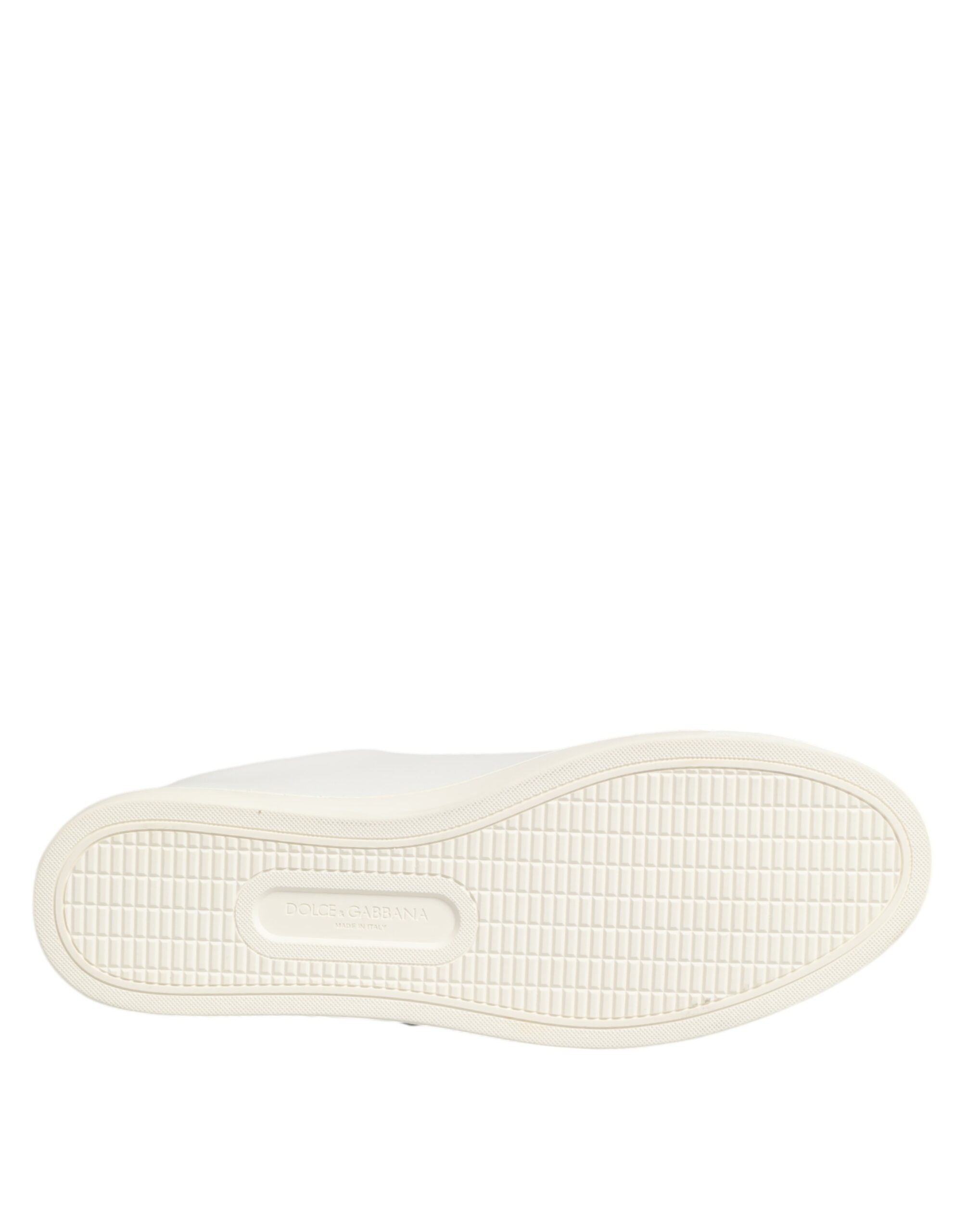 White Leather Sacre Heart Patch Sneakers Shoes - ventzia