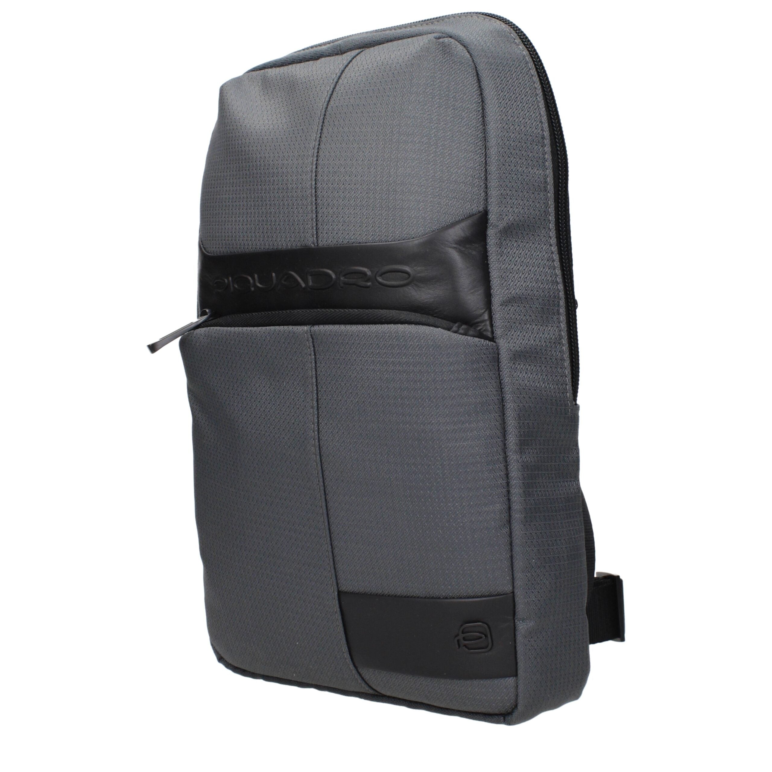 Gray Fabric Crossbody Bag - ventzia