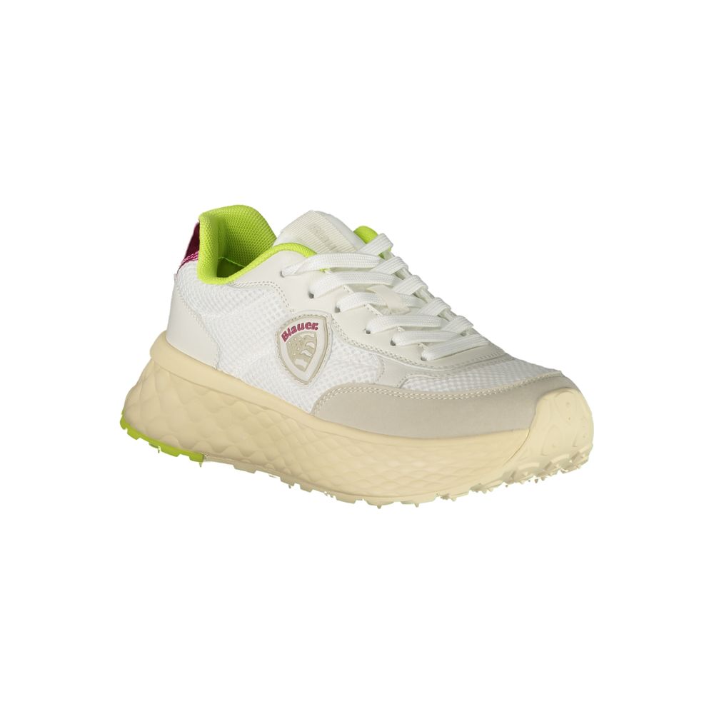 White Polyurethane Women Sneaker - ventzia