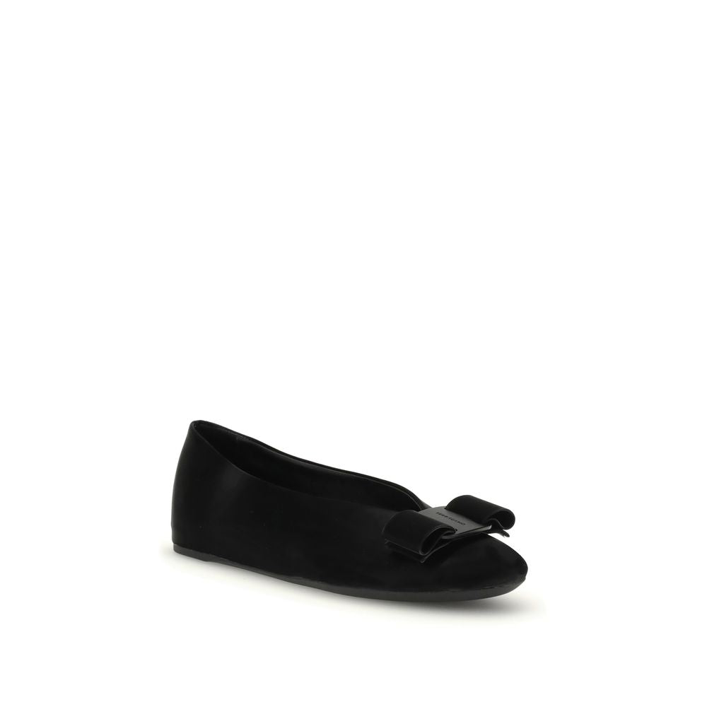 Black Calf Leather Bos Taurus Ballet Flats - ventzia