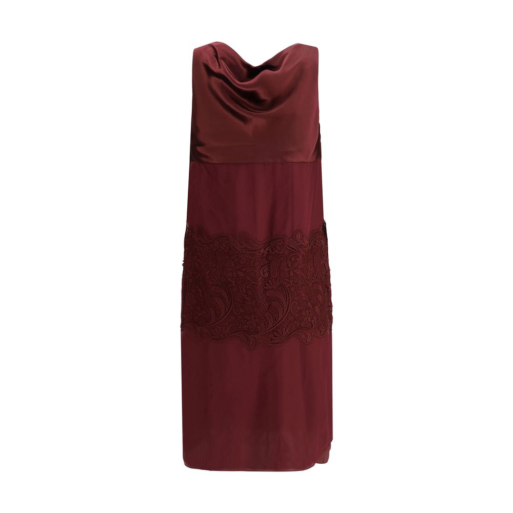 Bordeaux Silk Cocktail Dress - ventzia
