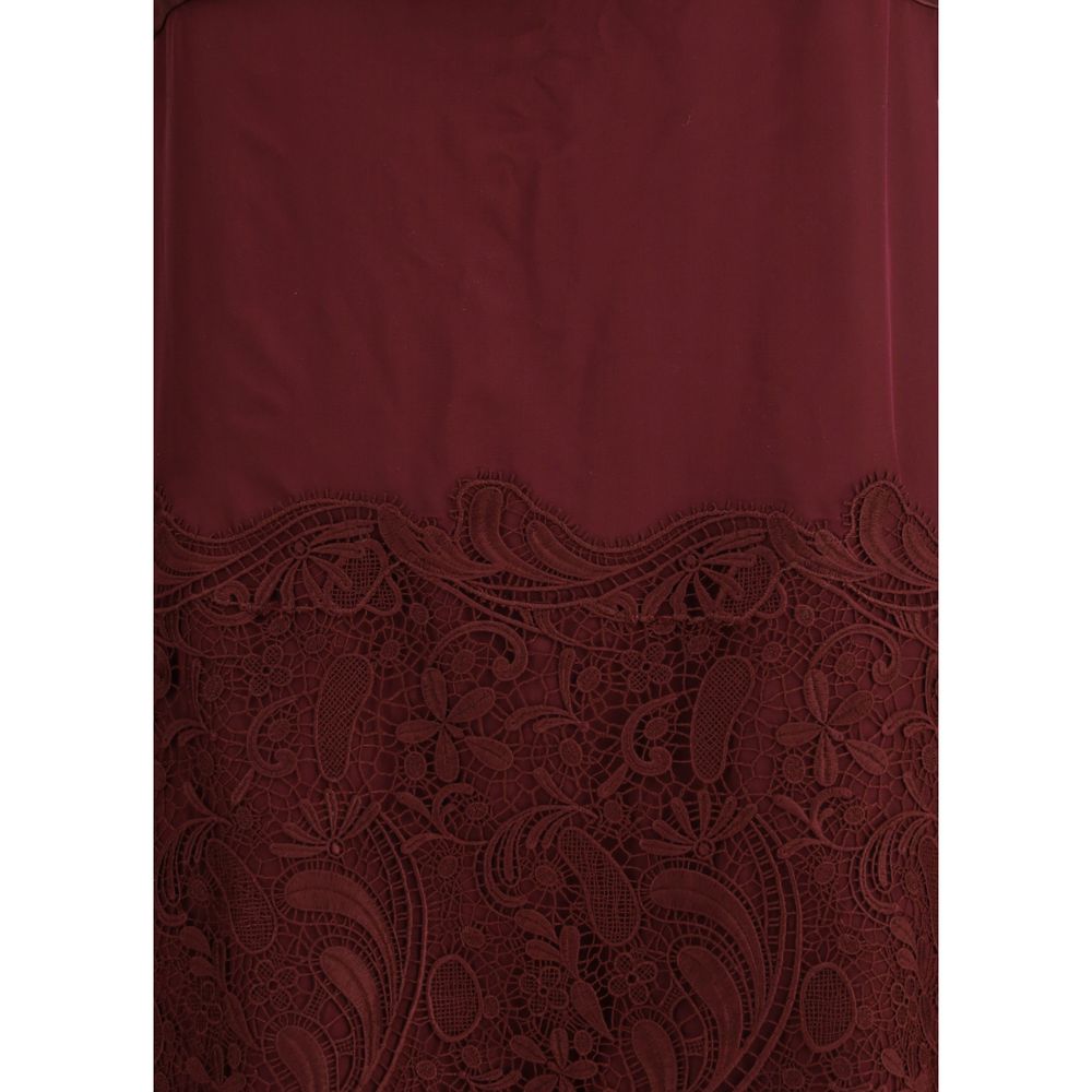 Bordeaux Silk Cocktail Dress - ventzia