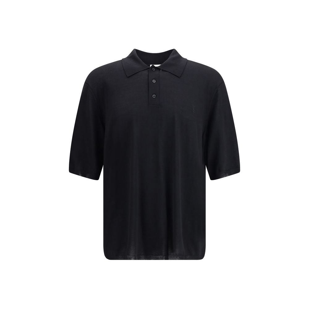 Black Wool Polo Shirt - ventzia