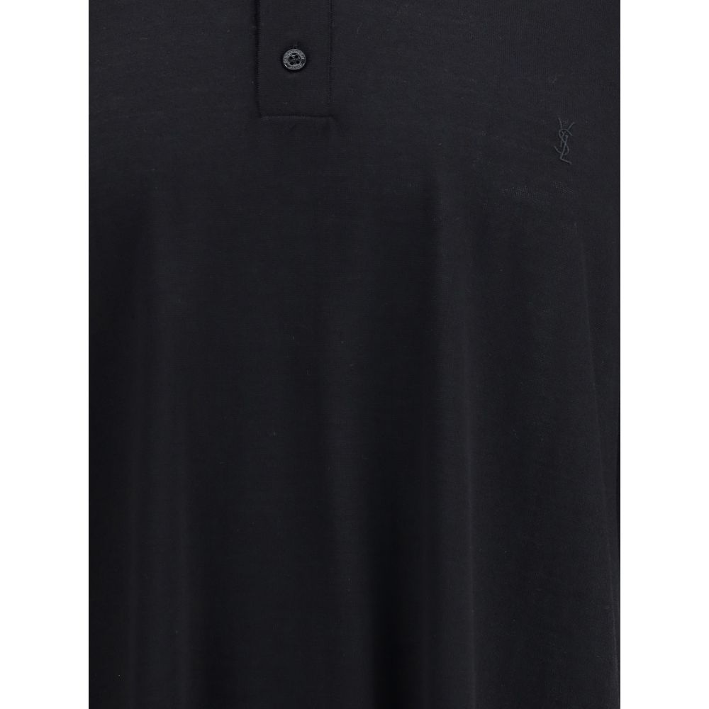 Black Wool Polo Shirt - ventzia