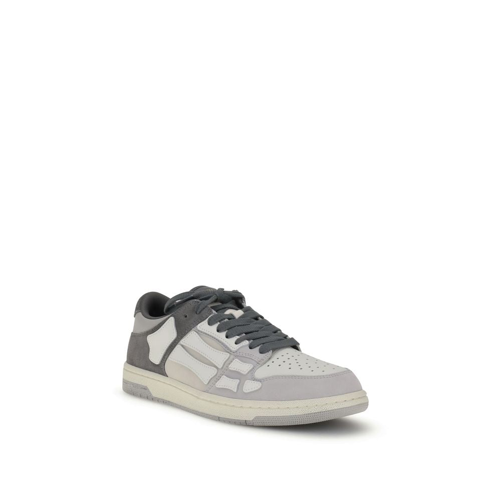 Gray Calf Leather Bos Taurus Low Top Sneakers - ventzia