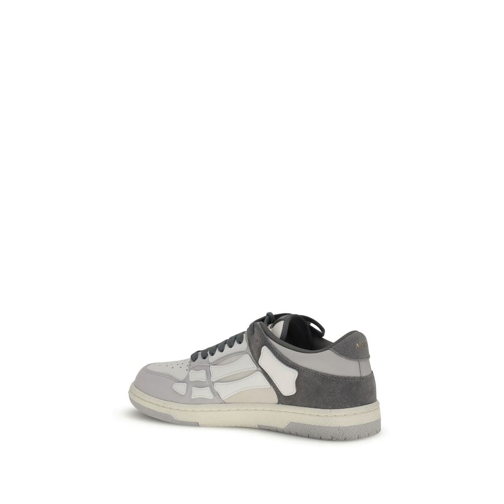Gray Calf Leather Bos Taurus Low Top Sneakers - ventzia