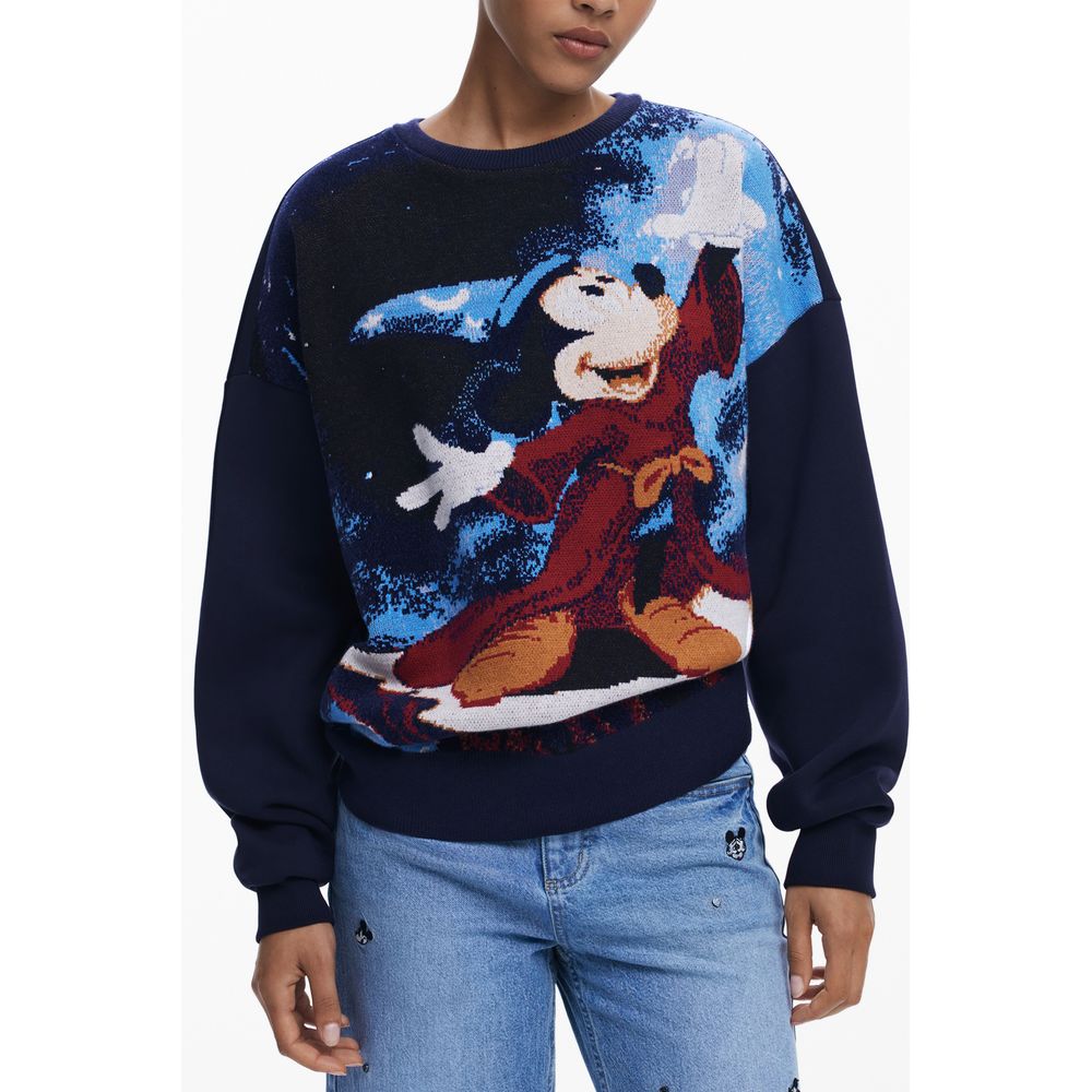 Blu Cotton Women Sweatshirt - ventzia