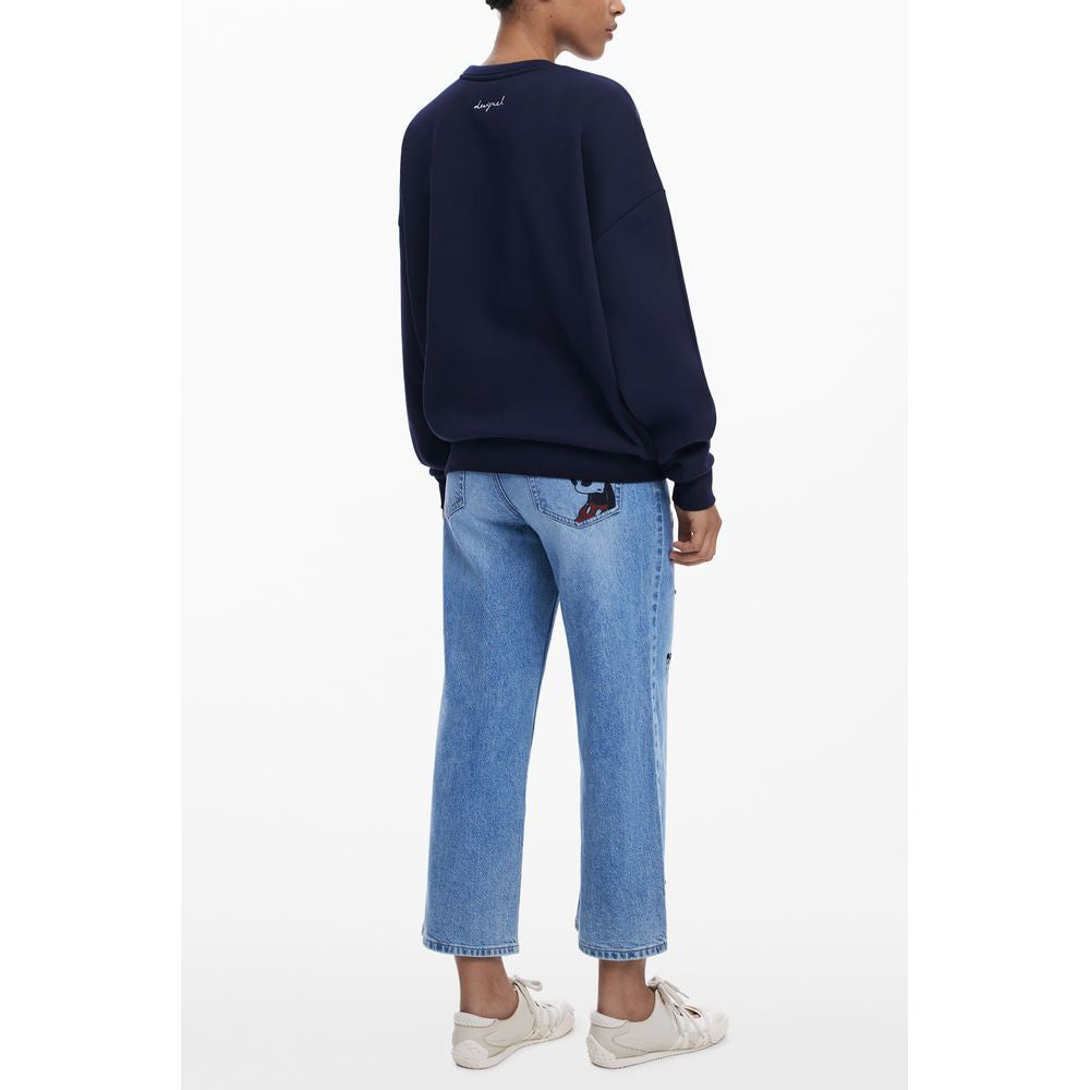 Blu Cotton Women Sweatshirt - ventzia