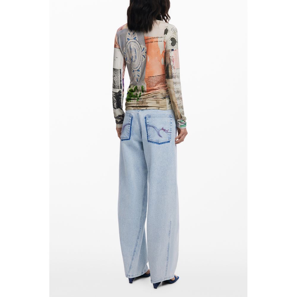 Beige Elastane T-Shirt