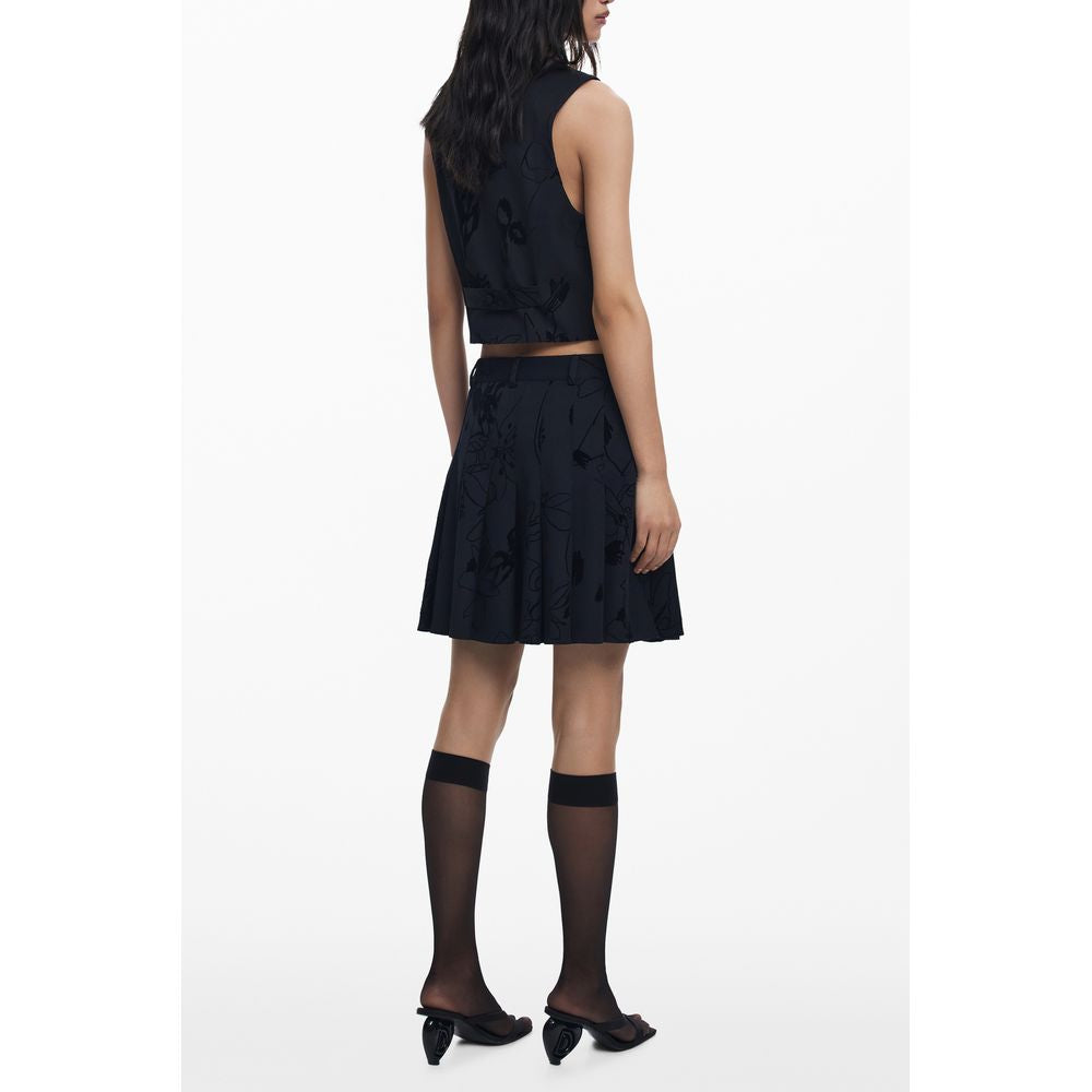 Black Polyester Women Skirt - ventzia