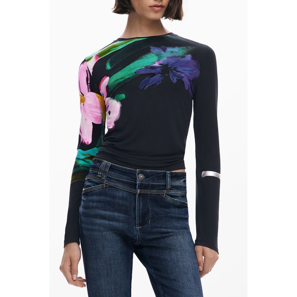 Black Viscose Women Top - ventzia