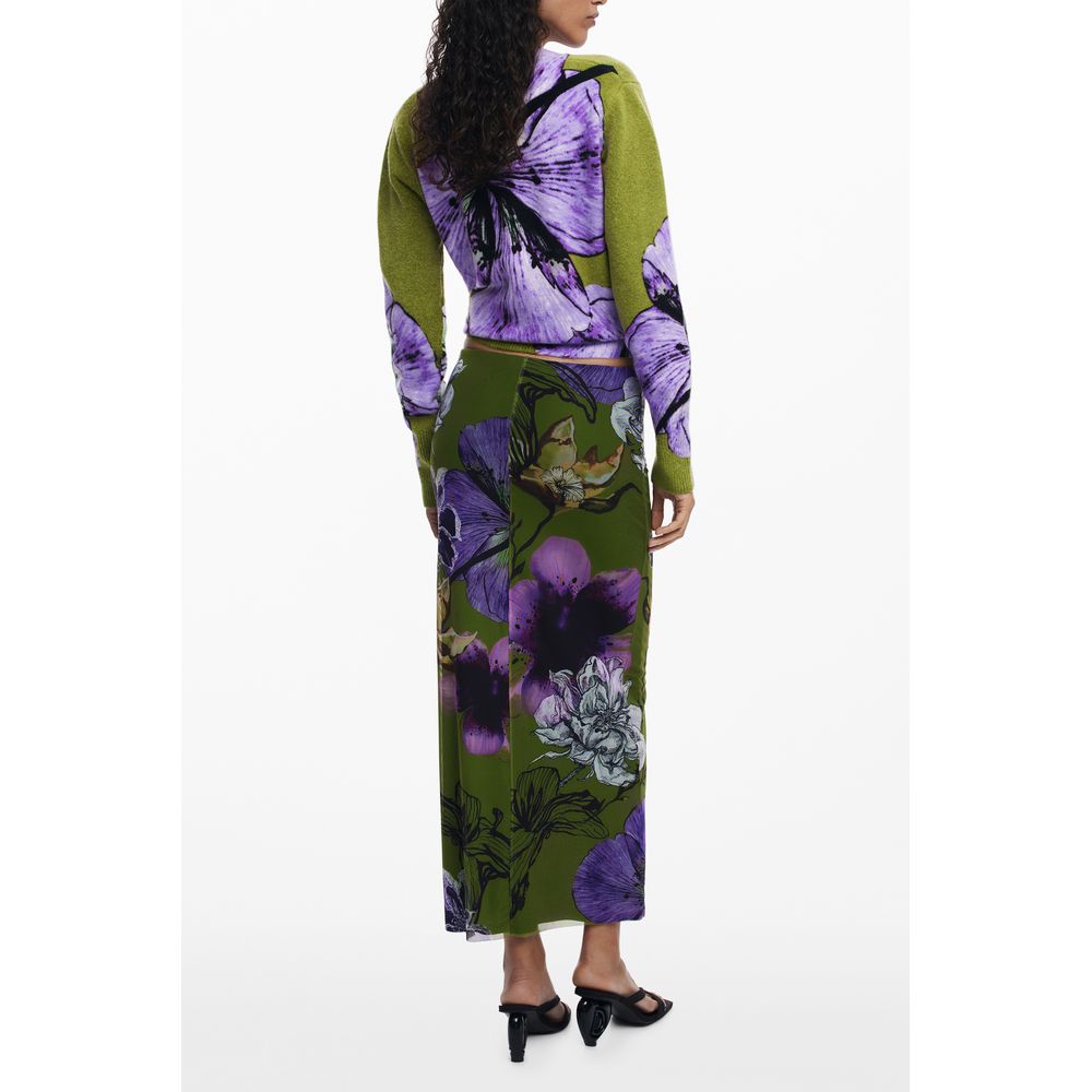 Verde Polyester Women Skirt with Elastic Waist - ventzia