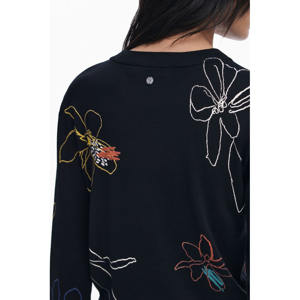 Black Viscose Women Sweater - ventzia