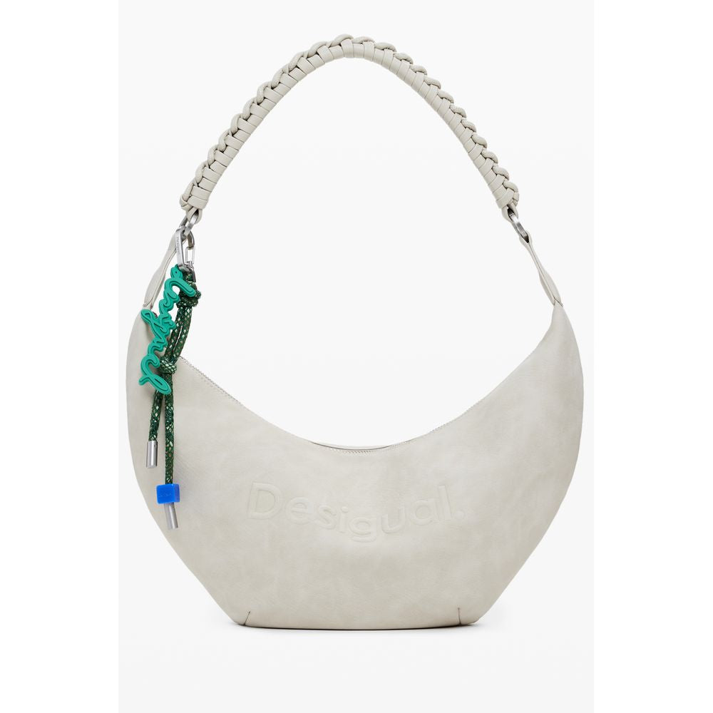 Beige Polyurethane Women's Handbag - ventzia