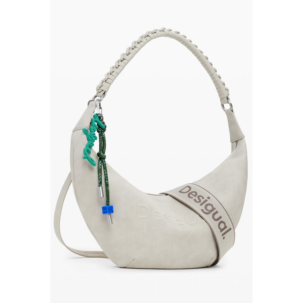 Beige Polyurethane Women's Handbag - ventzia