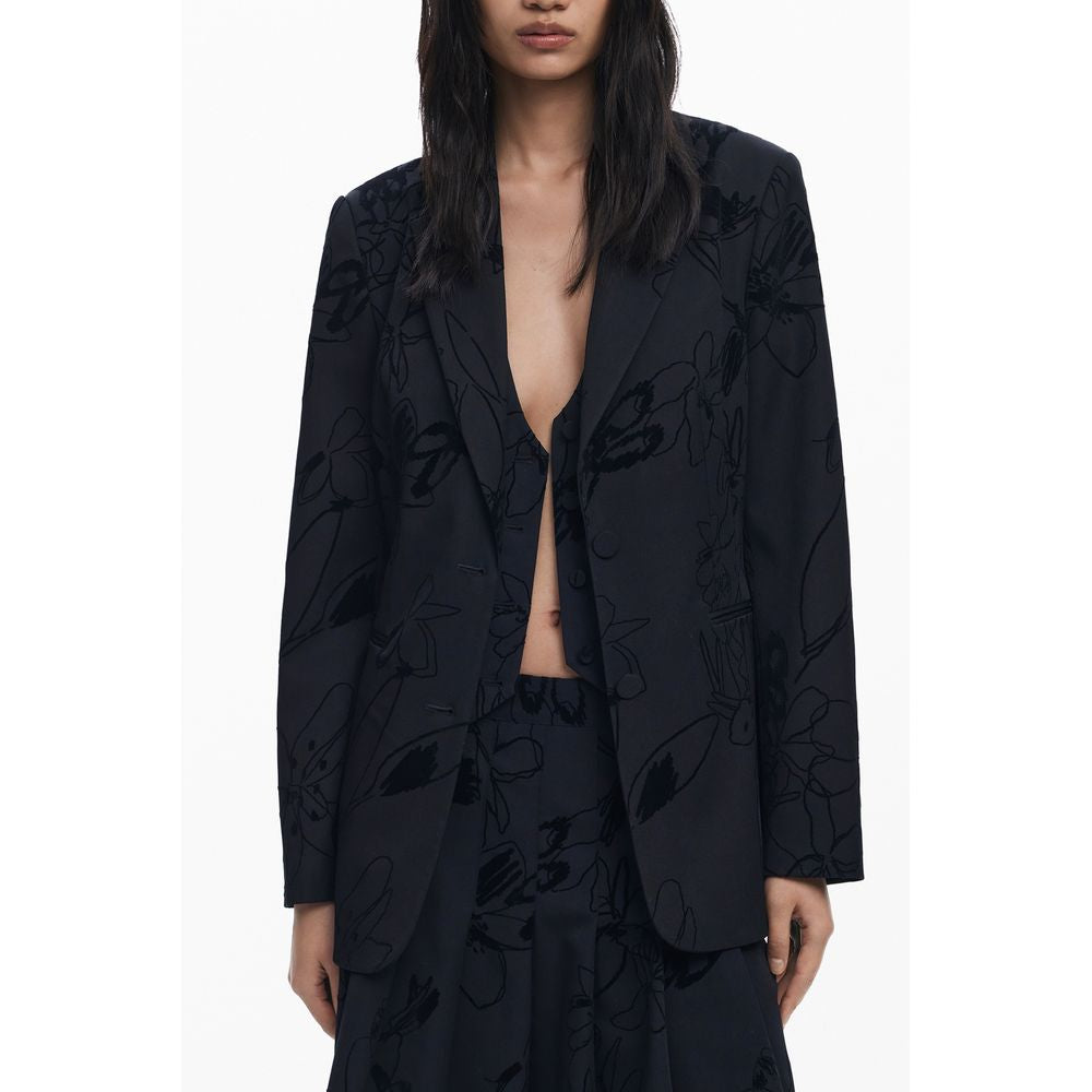 Black Polyester Jackets & Coat