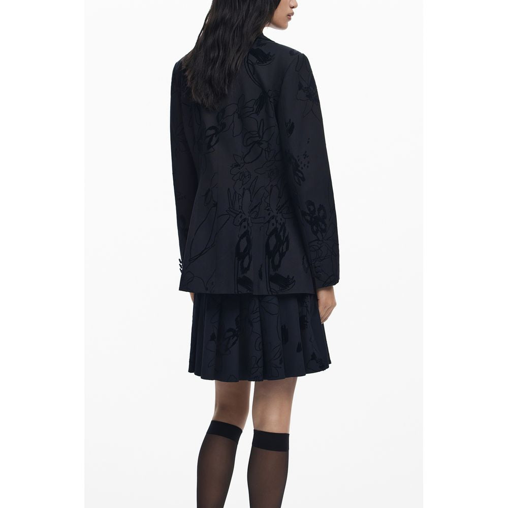 Black Polyester Jackets & Coat