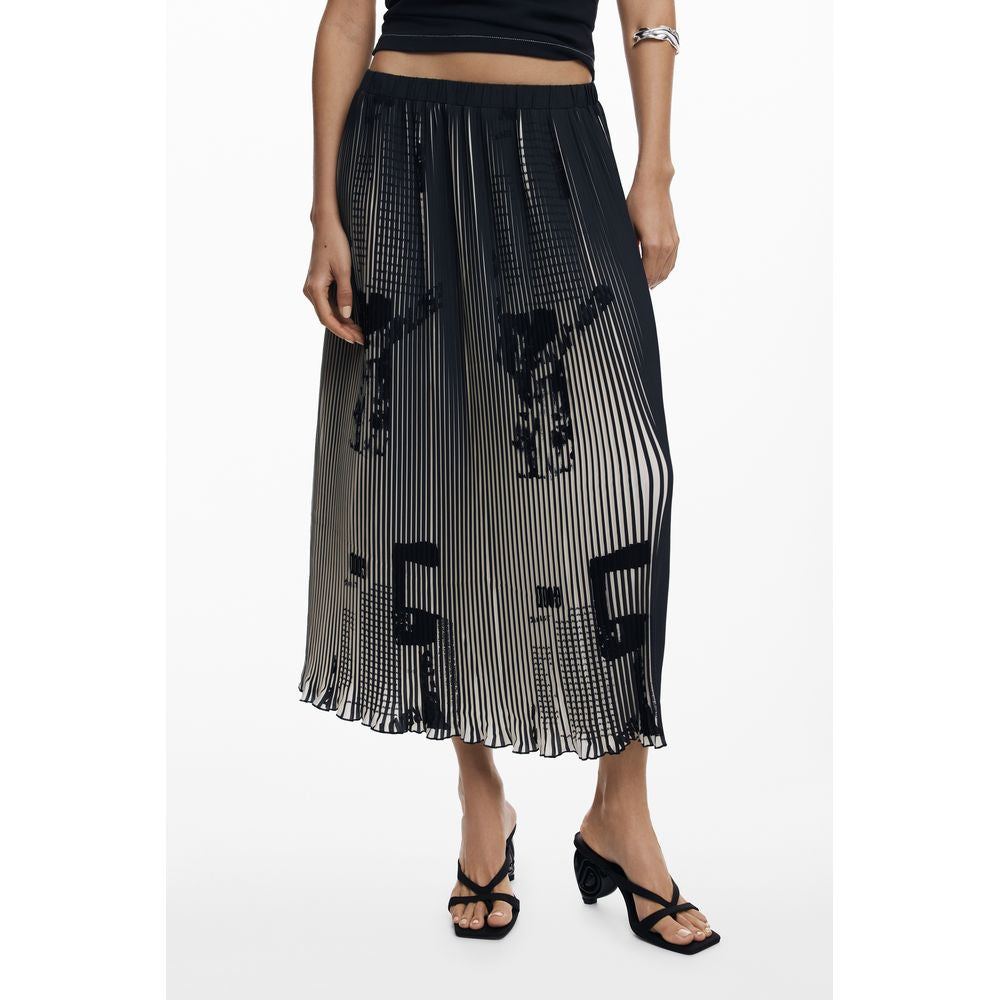 Black Polyester Women Skirt - ventzia