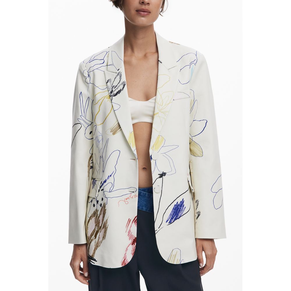 White Polyester Jackets & Coat