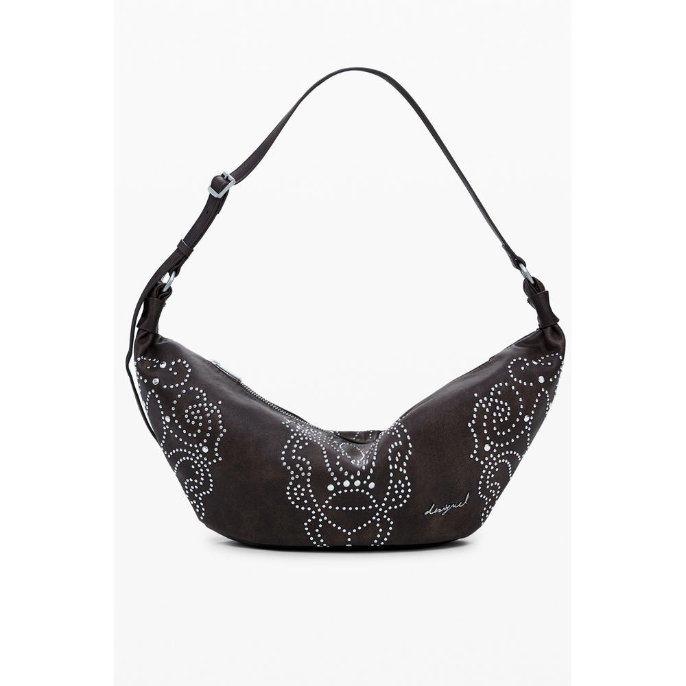 Brown Polyethylene Women Handbag - ventzia