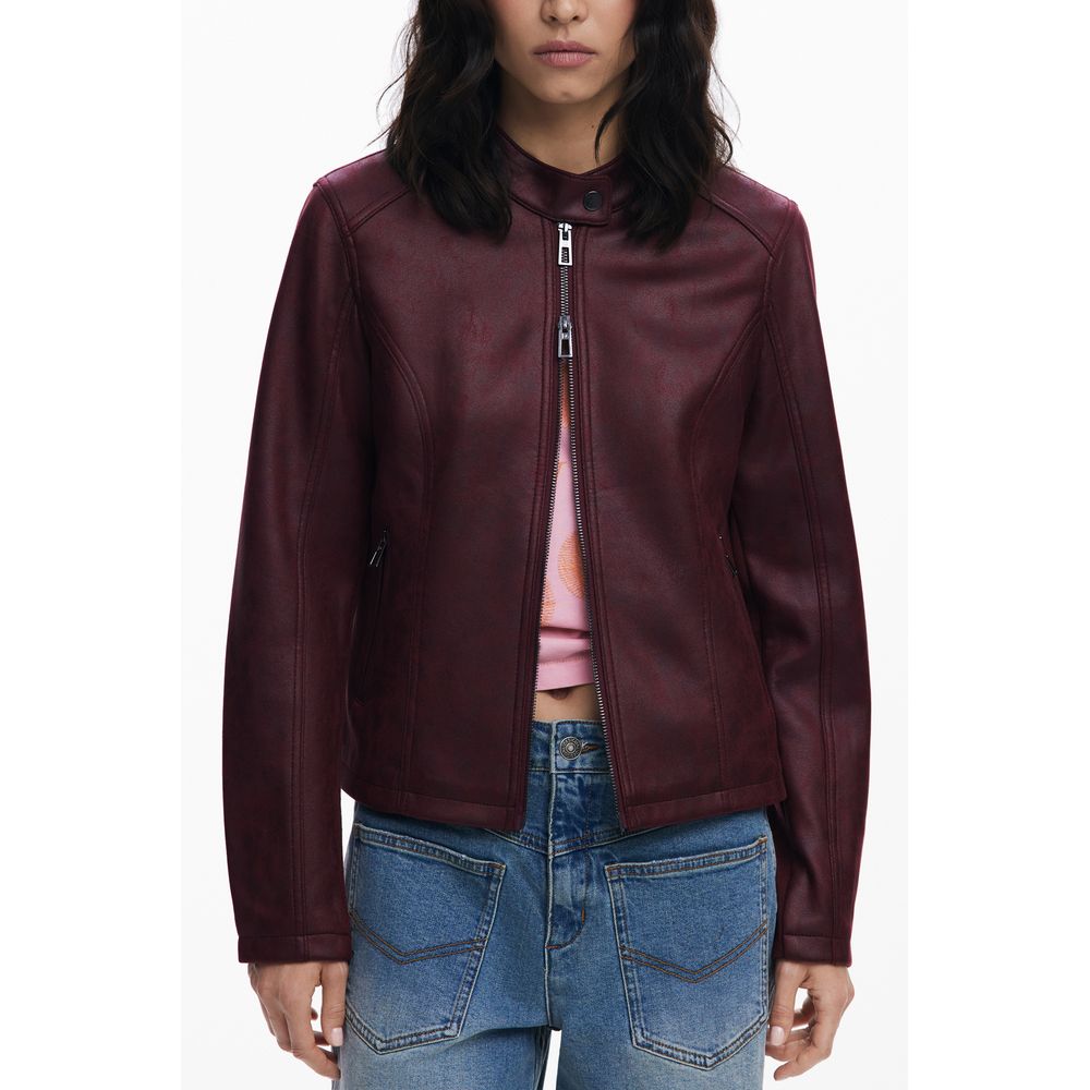Red Polyester Women's Jacket - ventzia