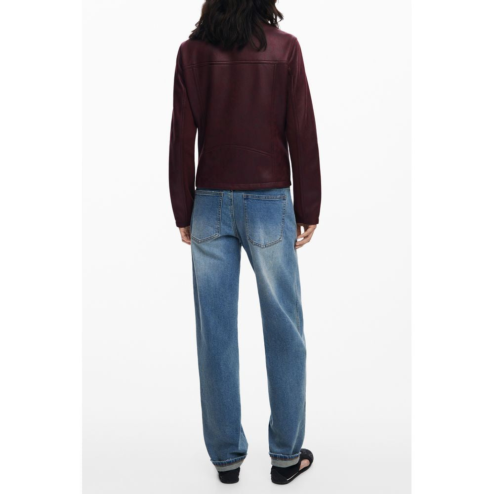 Red Polyester Women's Jacket - ventzia