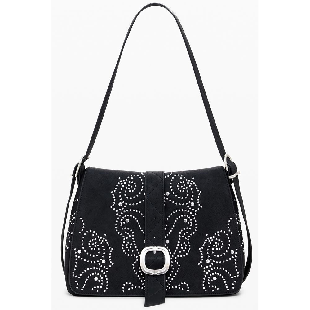 "Black Polyurethane Women's Handbag" - ventzia