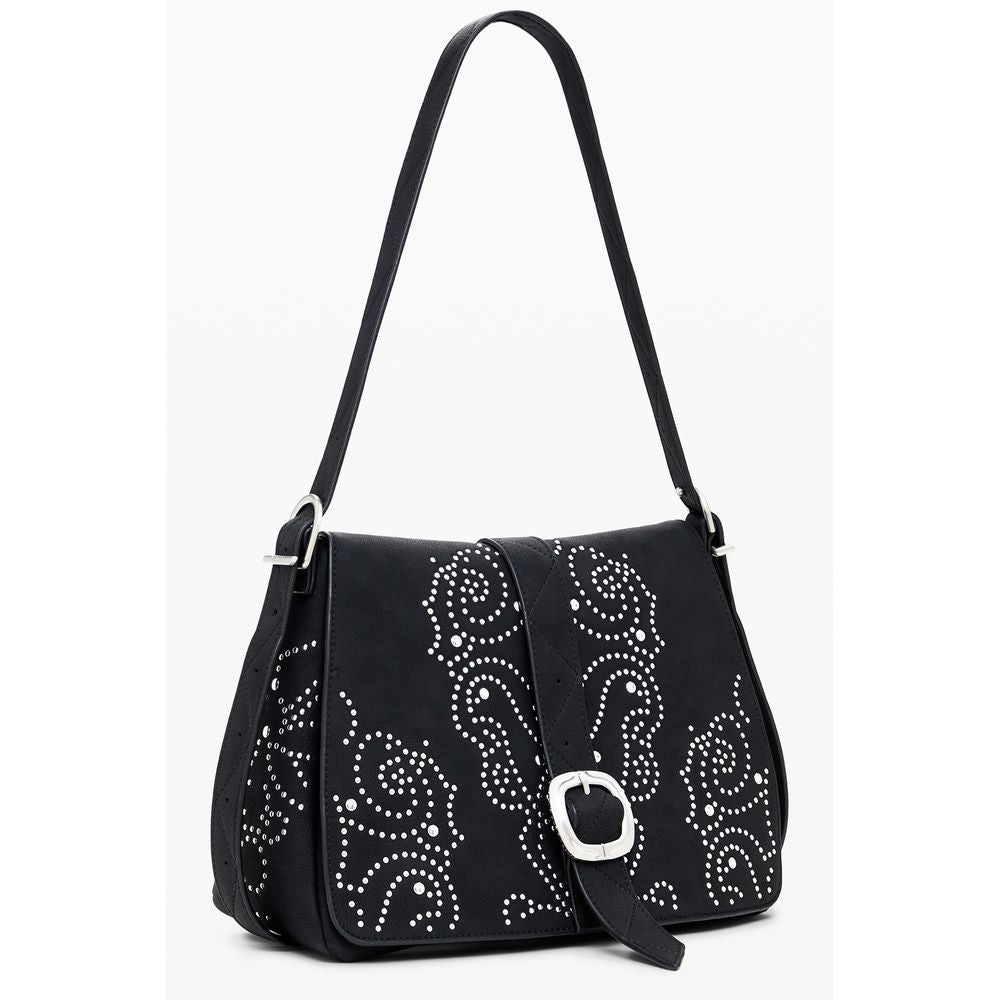 "Black Polyurethane Women's Handbag" - ventzia
