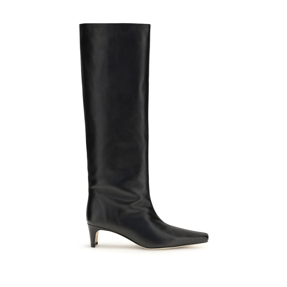Black Calf Leather Bos Taurus Boots - ventzia