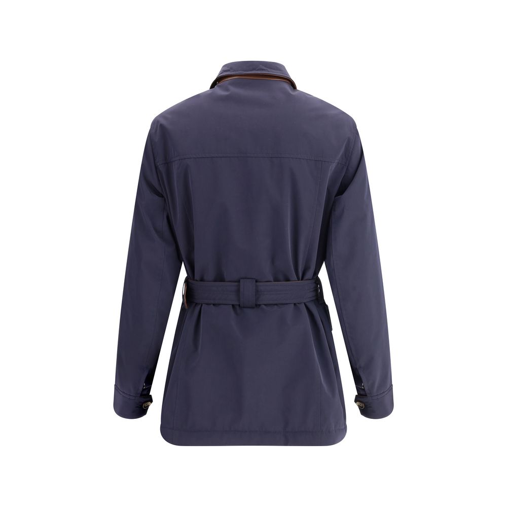 Blue Polyester Coat - ventzia