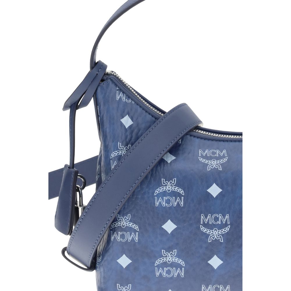 Blue Fabric Shoulder Bag - ventzia