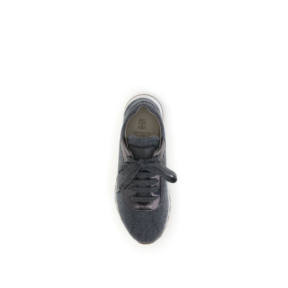 Gray Fleece Wool Athletic Sneakers - ventzia