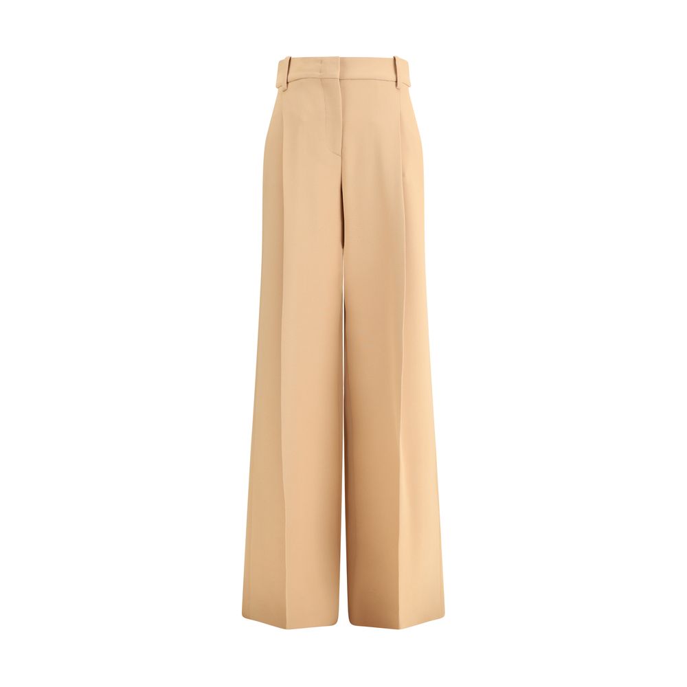 Beige Viscose Casual Pants - ventzia