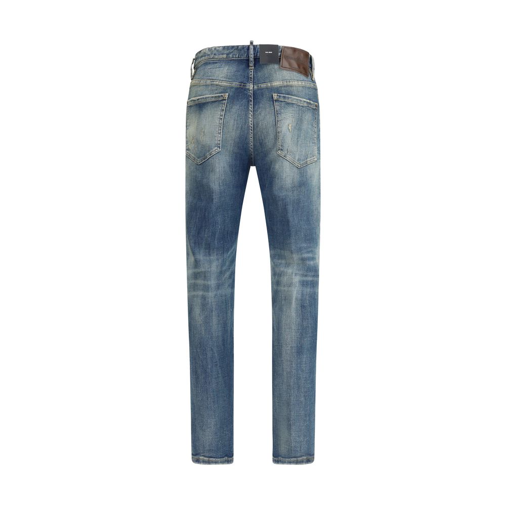 Blue Cotton Slim Fit Jeans - ventzia