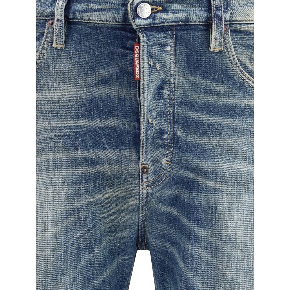 Blue Cotton Slim Fit Jeans - ventzia