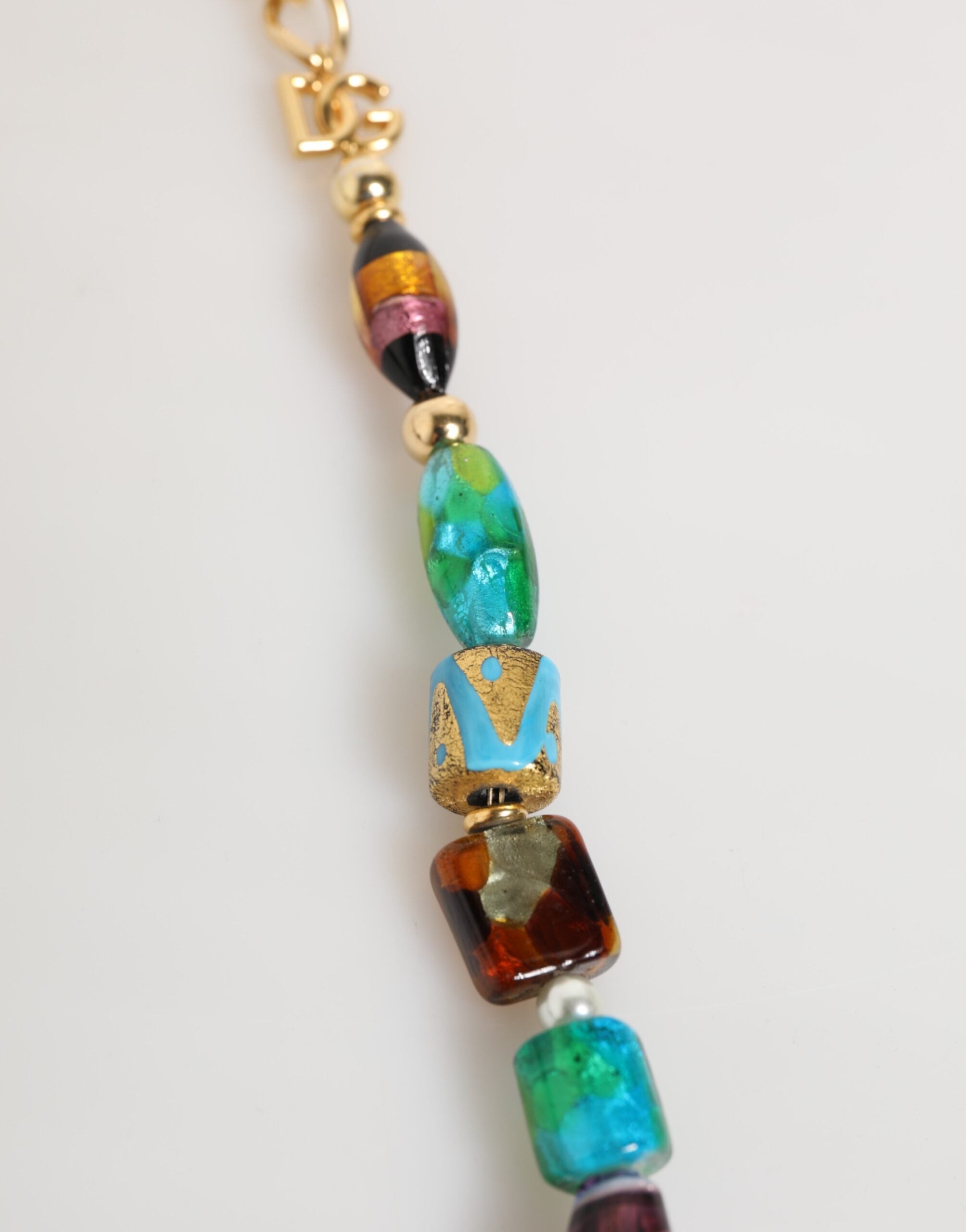 Multicolor Murano Glass Beads Brass Women Jewelry Necklace - ventzia