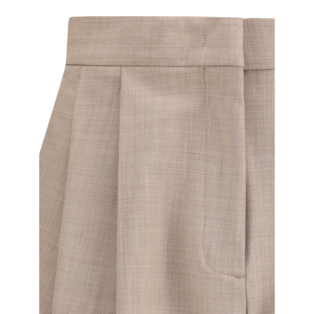 Beige Fleece Wool Dress Pants - ventzia