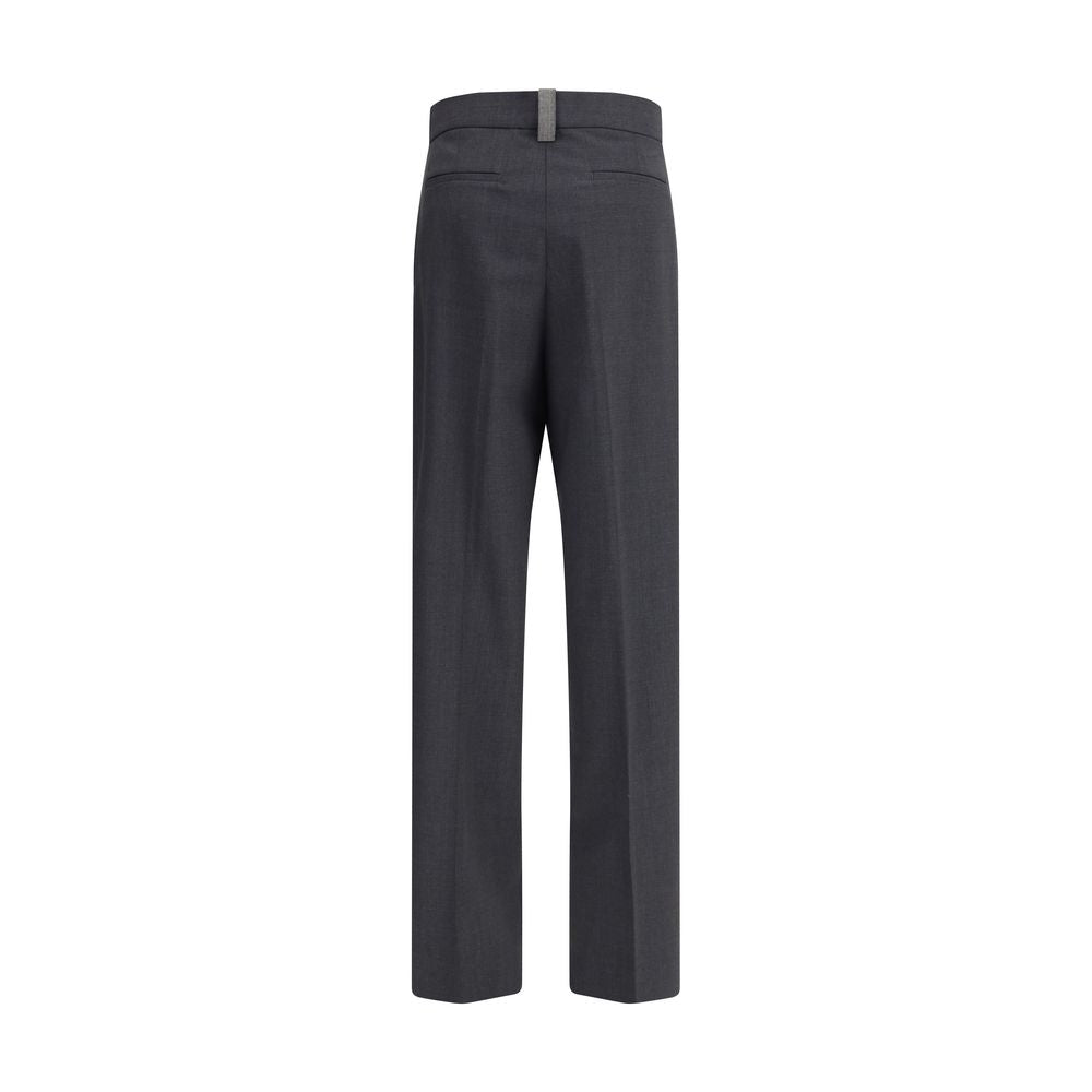 Gray Fleece Wool Casual Pants - ventzia