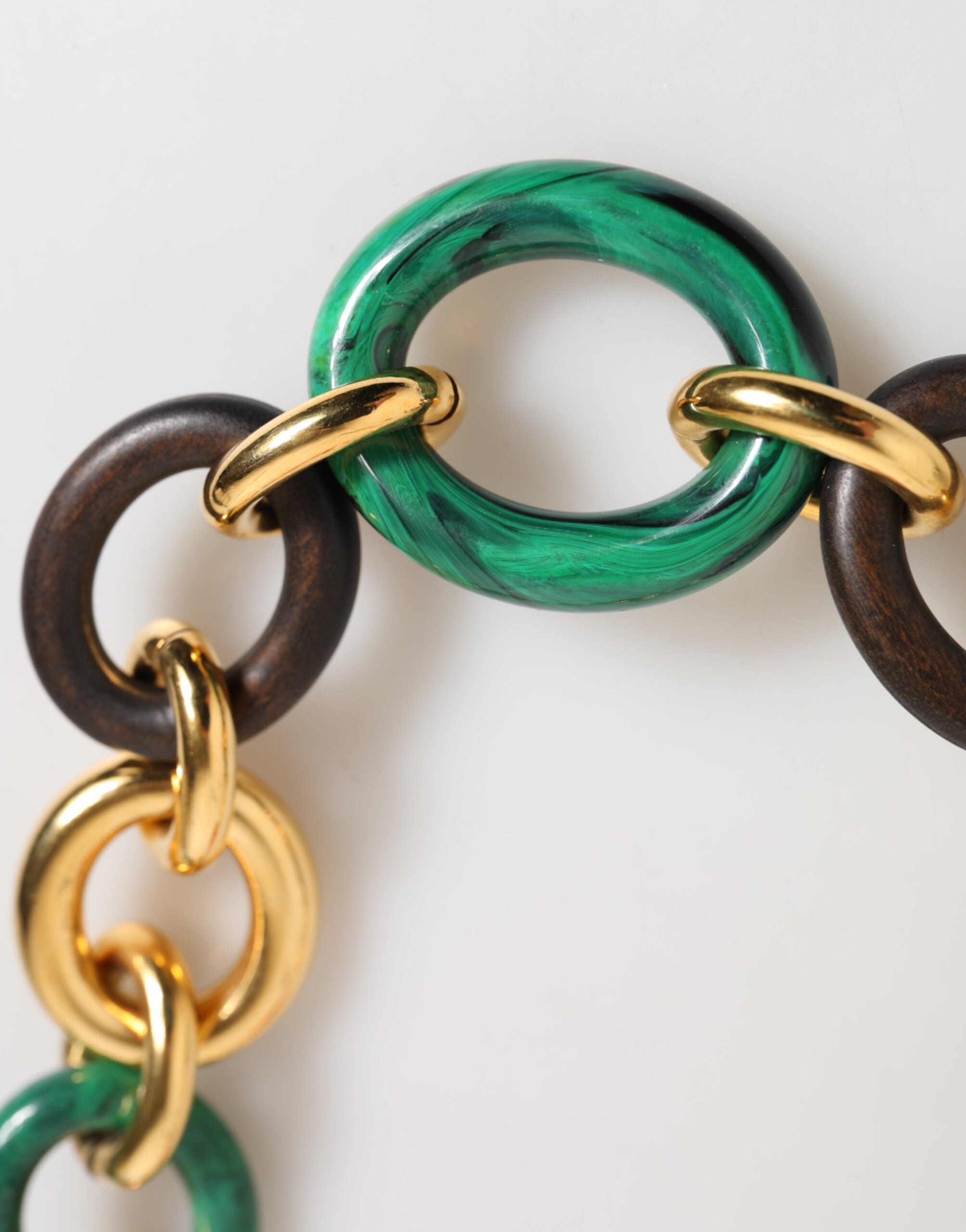 Multicolor Gold Brass Tiger Lily Floral Chai Necklace - ventzia