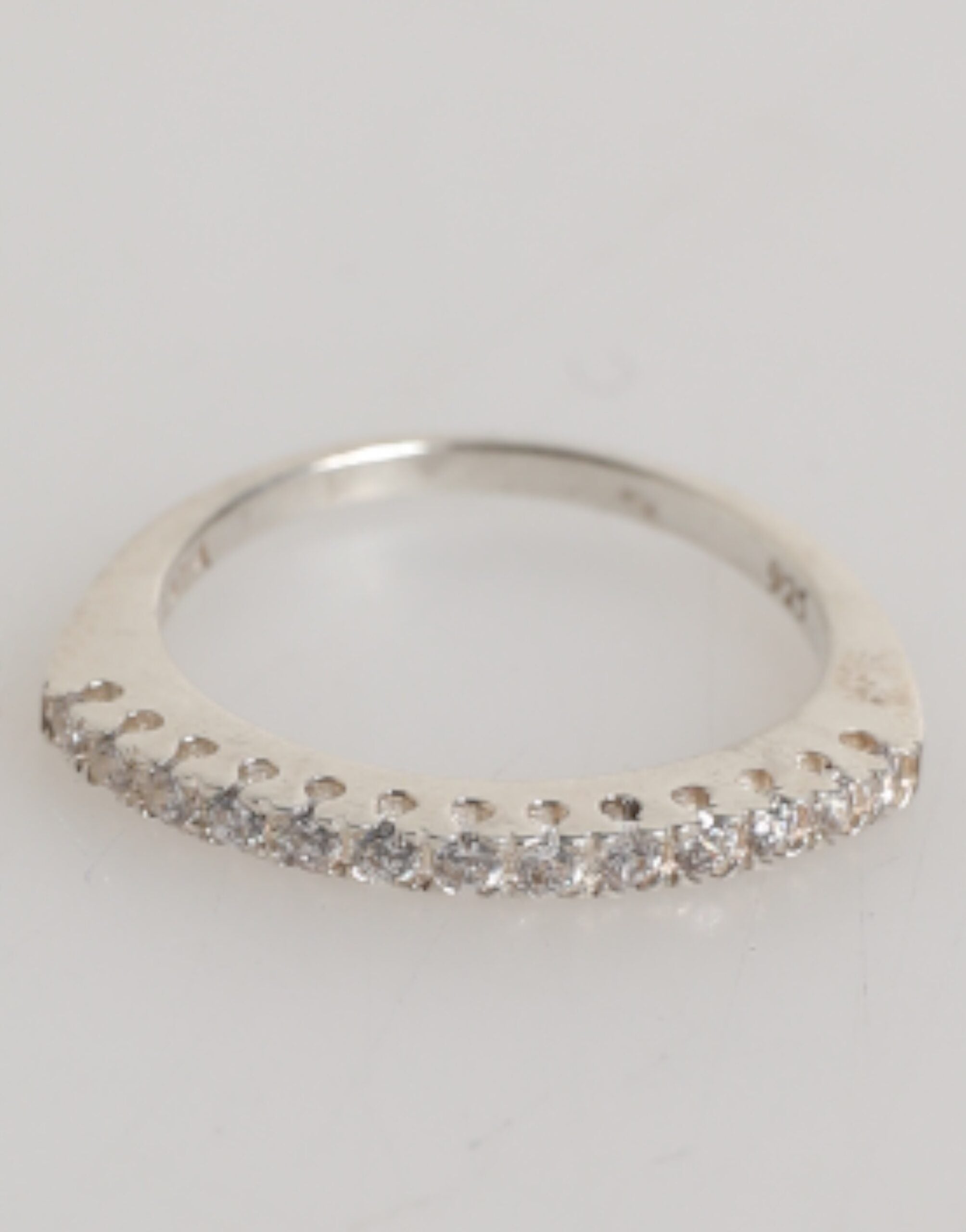 Sterling Silver 925 Band Pave CZ Crystal Eternity Ring - ventzia
