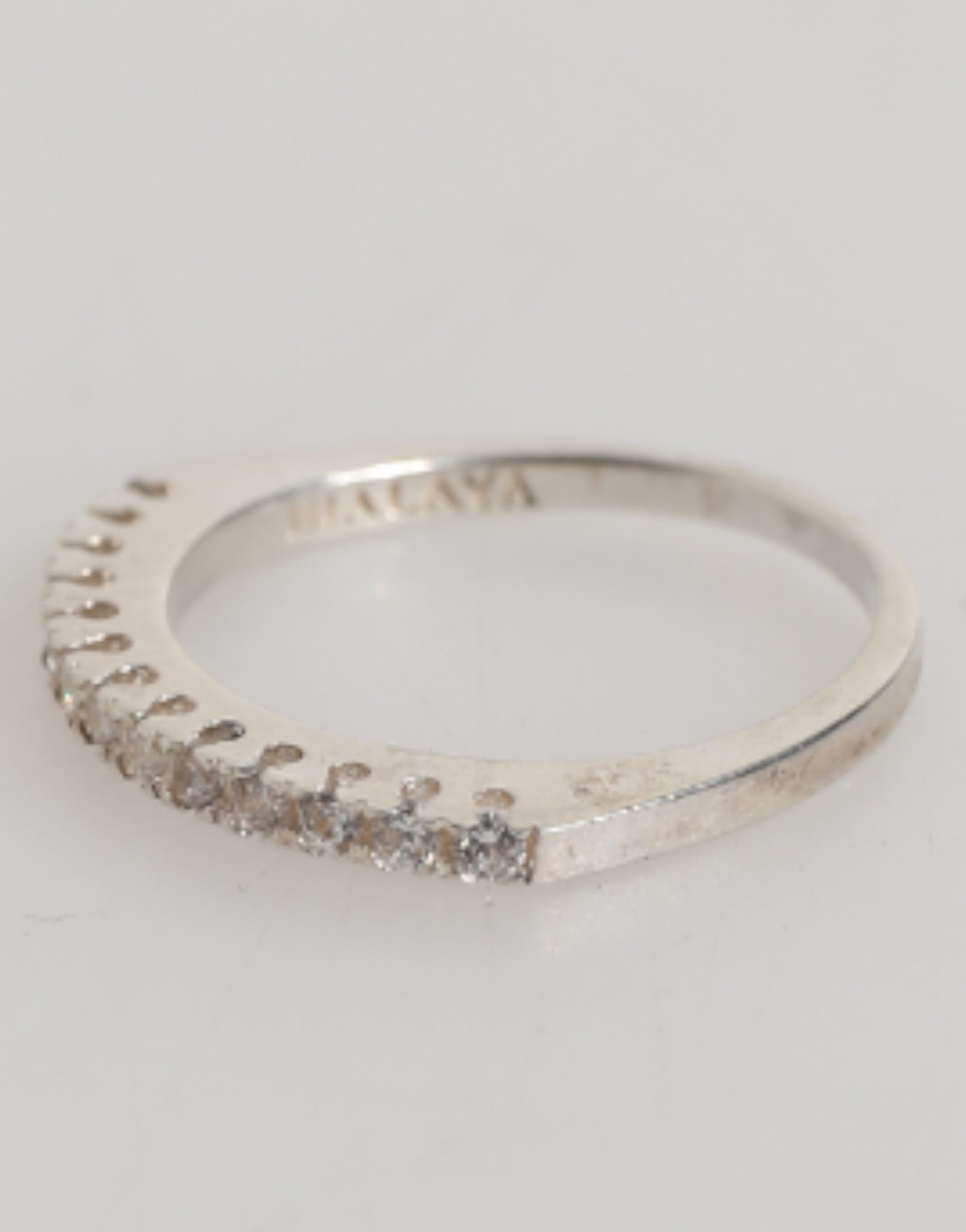 Sterling Silver 925 Band Pave CZ Crystal Eternity Ring - ventzia