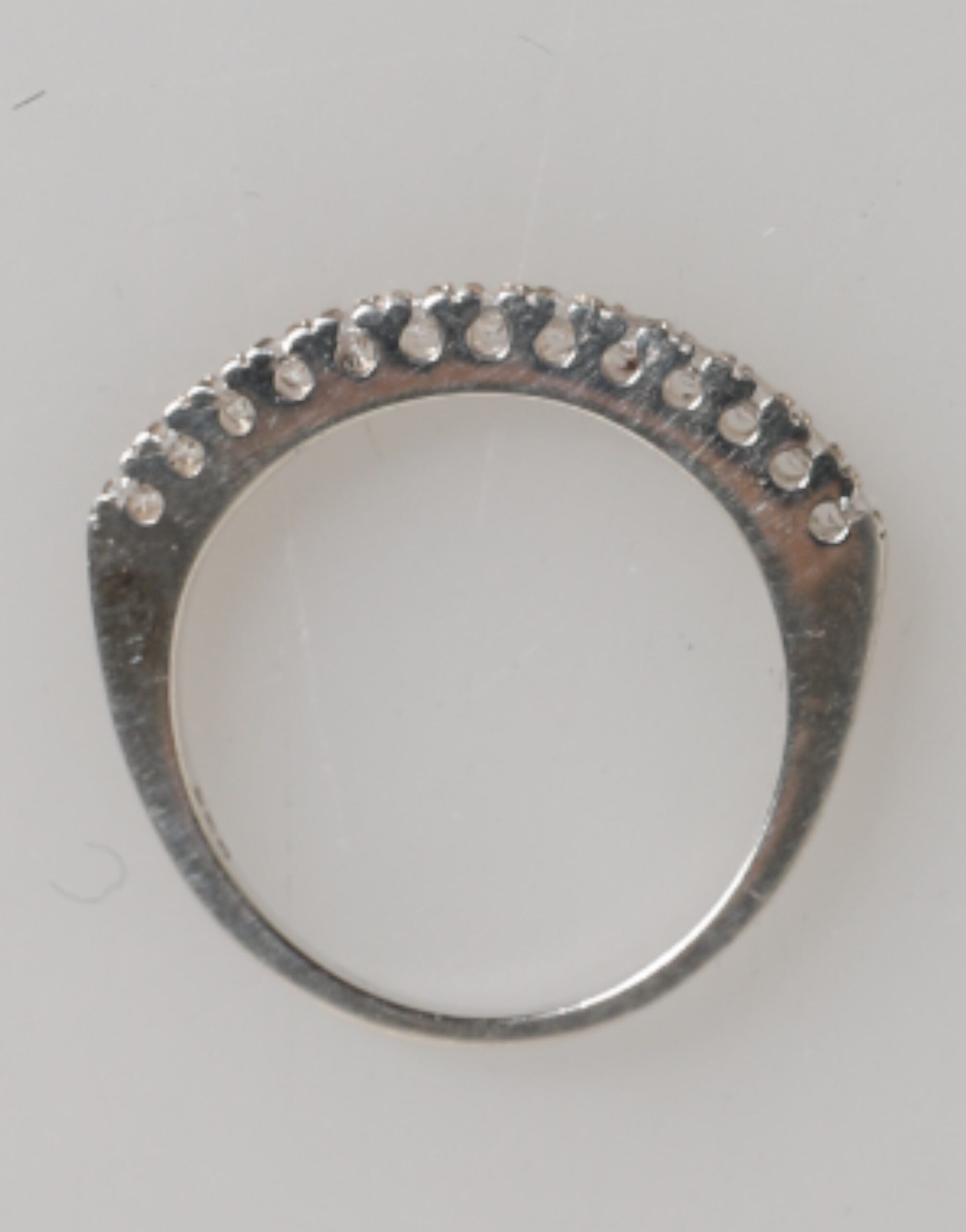 Sterling Silver 925 Band Pave CZ Crystal Eternity Ring - ventzia