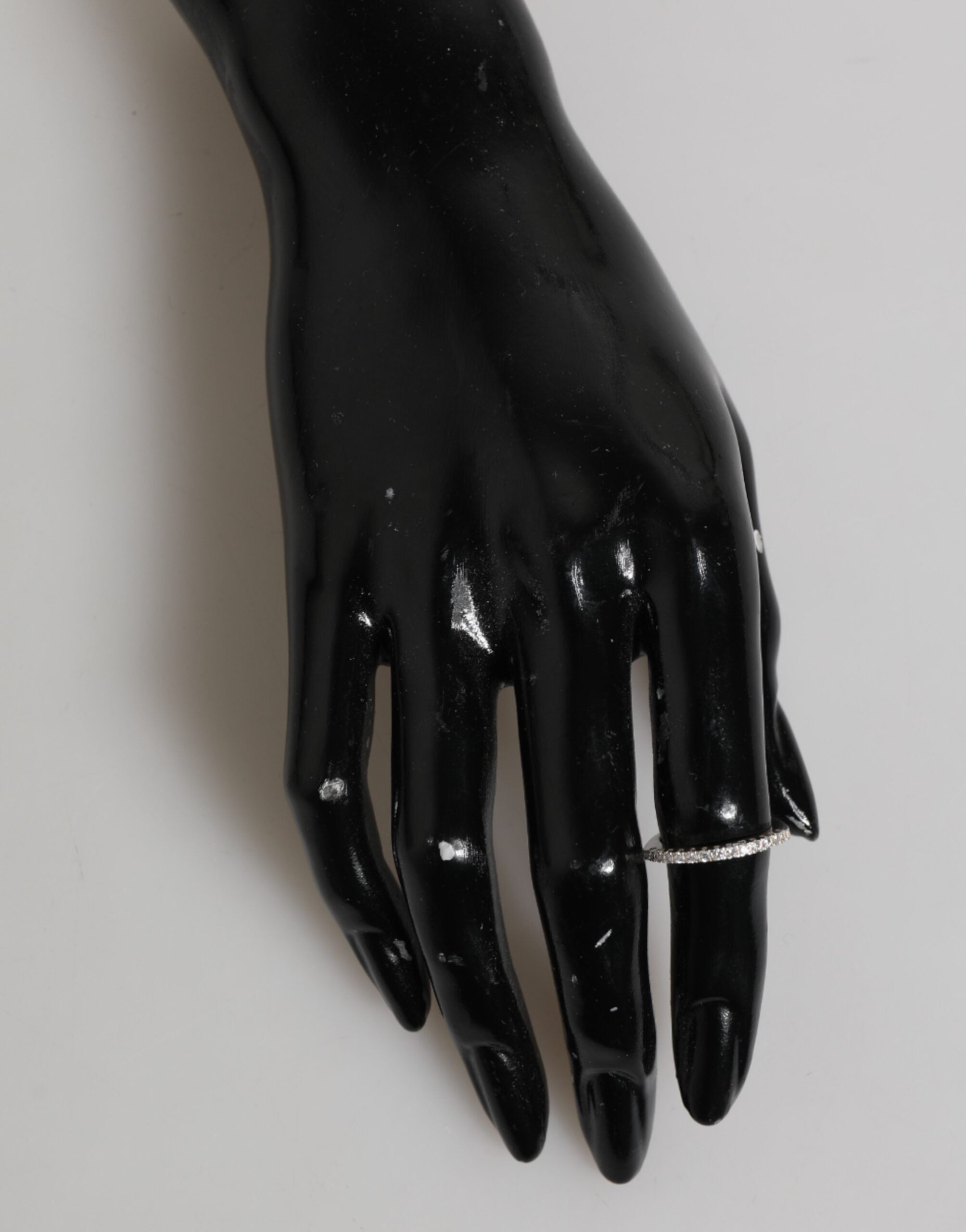 Sterling Silver 925 Band Pave CZ Crystal Eternity Ring - ventzia