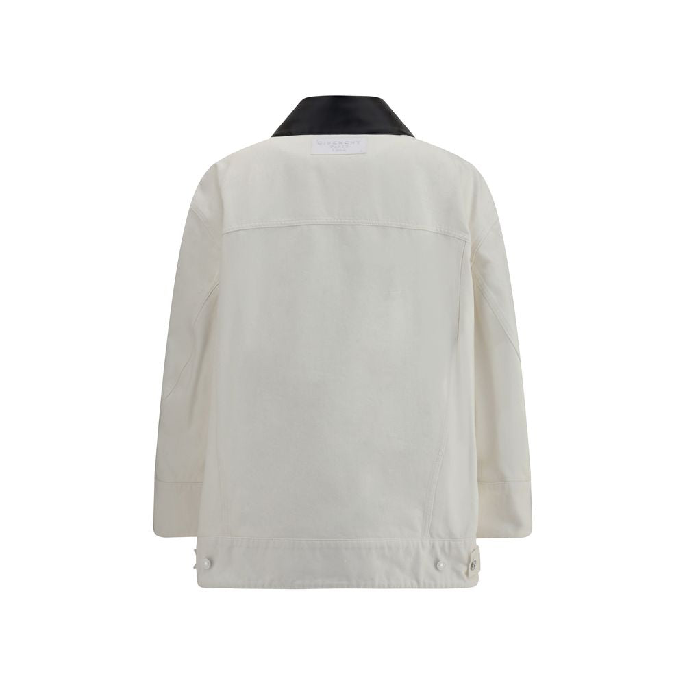 White Cotton Denim Jacket - ventzia