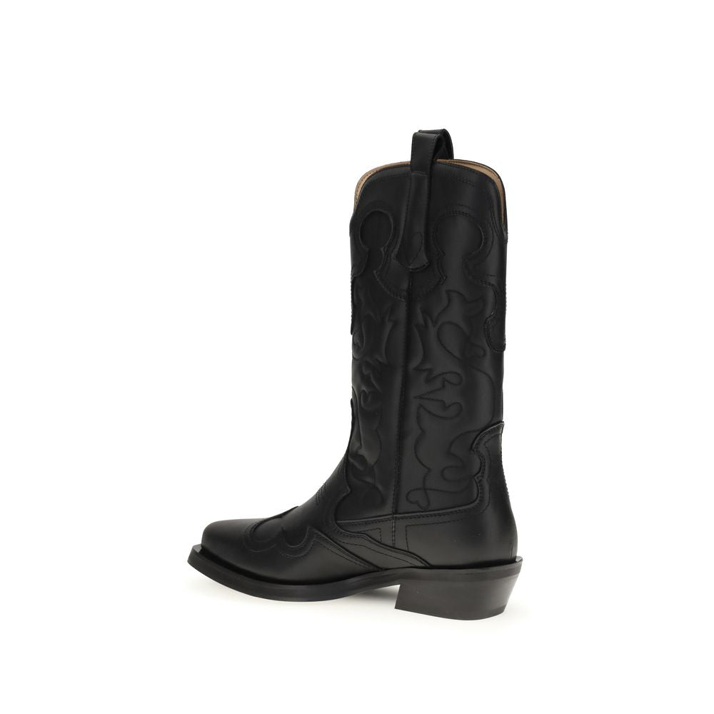 Black Recycled Leather Boots - ventzia