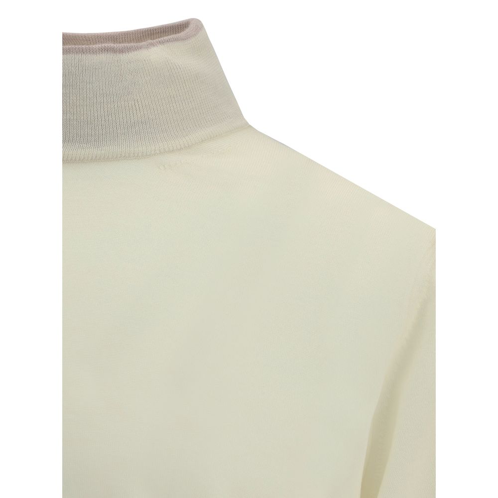 Cream Wool Turtleneck - ventzia