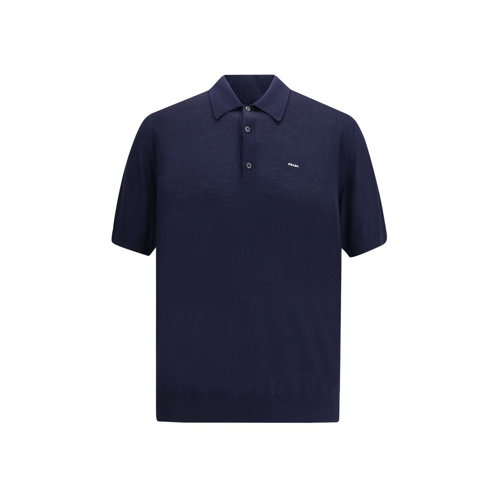 Blue Fleece Wool Polo Shirt - ventzia