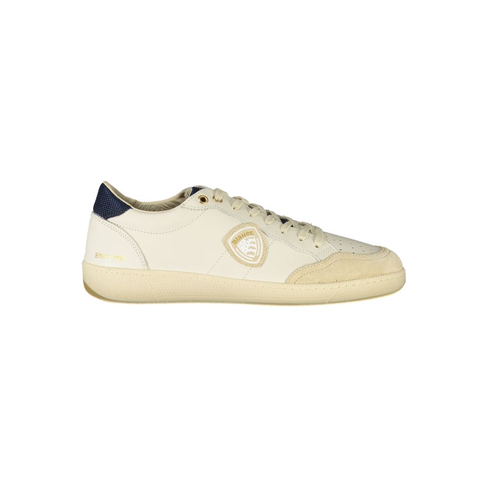 White Polyurethane Men Sneaker