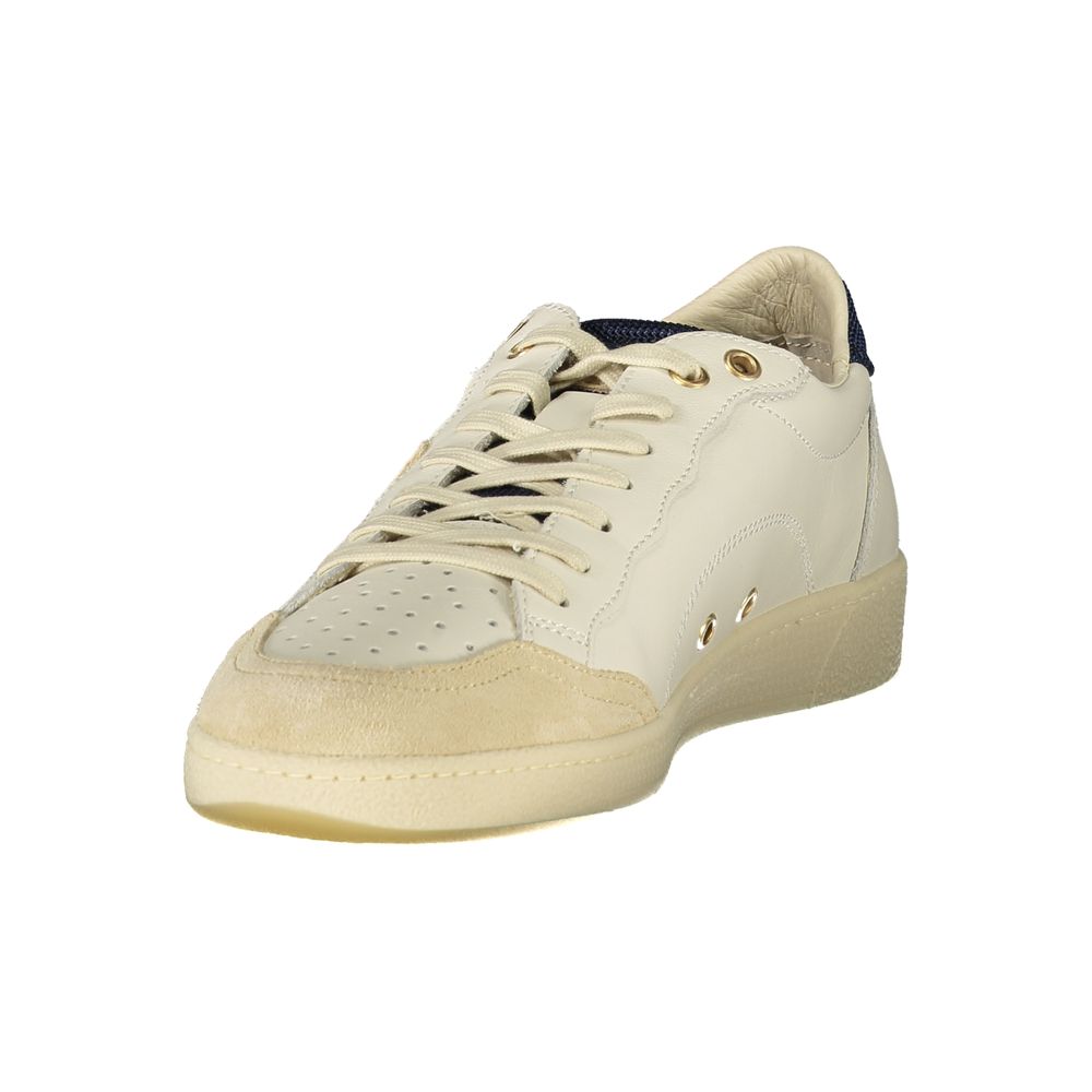 White Polyurethane Men Sneaker - ventzia