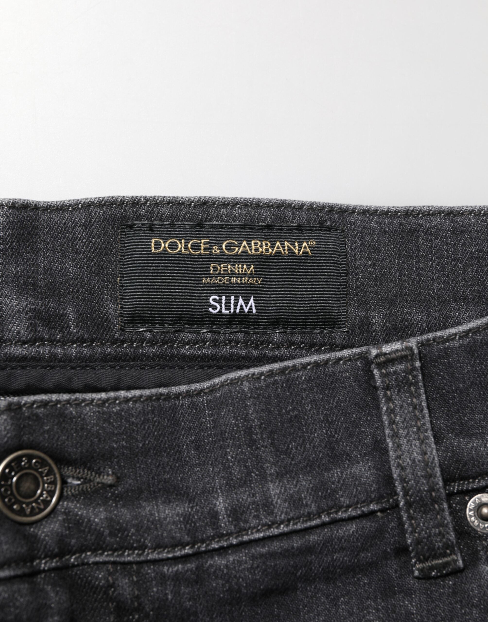 Black Cotton Slim Fit Distressed Ripped Logo Jeans - ventzia